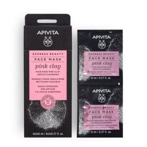 Apivita maska za lice ružičasta glina pink clay 2x8 ml