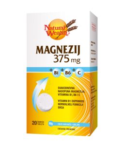 Natural Wealth Magnezij 375 mg +B1+B6+C šumeće tablete a20